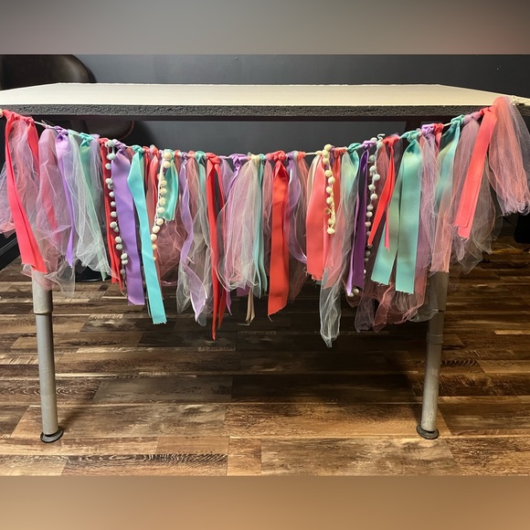 Handmade Ribbon Garland / Baby/ Decoration/birthday/ Party 42 in - Picture 5 of 6